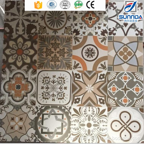 600x600mm traditional design rustic non slip vintage floor tiles with flower deisgn